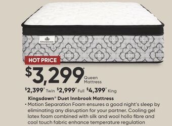 Sleep Country Kingsdown duet innbrook mattress offer