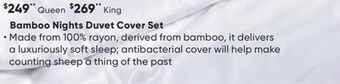 Sleep Country Bamboo nights duvet cover set offer