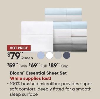 Sleep Country Bloom essential sheet set offer