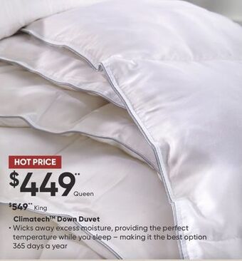 Sleep Country Climatech down duvet offer