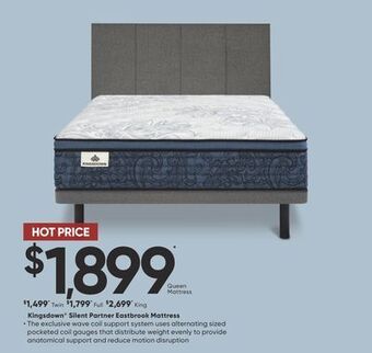 Sleep Country Kingsdown silent partner eastbrook mattress offer