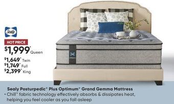 Dormez Vous Sealy posturpedic plus optimum grand gemma mattress offer