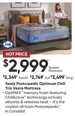 Dormez Vous Sealy posturpedic optimum chill trio vesta mattress offer