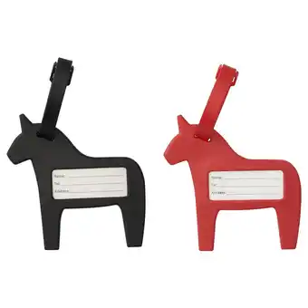 IKEA Hästhage luggage tag, red/black offer