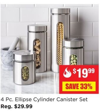 Kitchen Stuff Plus 4 pc. ellipse cylinder canister set offer