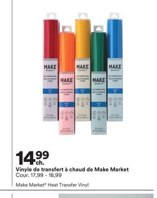 Michaels Vinyle de transfert à chaud de make market offer