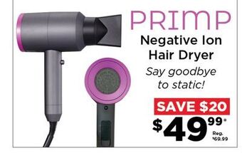 Showcase Primp negative ion hair dryer offer