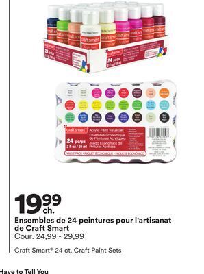 Michaels Ensembles de 24 peintures pour l'artisanat de craft smart offer