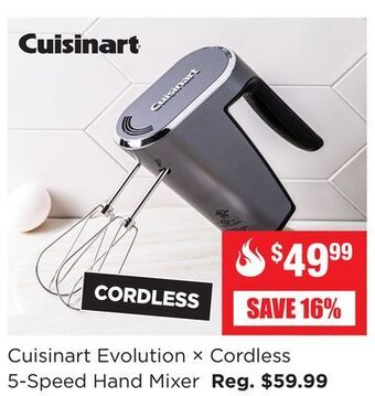 Kitchen Stuff Plus Cuisinart evolution × cordless 5-speed hand mixer offer