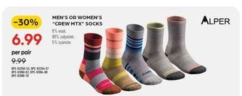 Pronature Men's or women's crew mtx socks offer