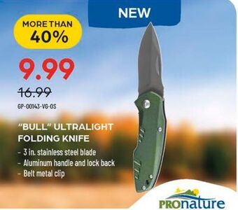 Pronature Bull ultralight folding knife offer