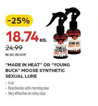 Pronature Mare in heat or young buck moose synthetic sexual lure offer