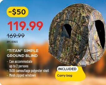 Pronature Titan simple ground blind offer