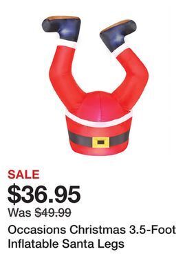 TSC Stores Occasions christmas 3.5-foot inflatable santa legs offer