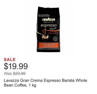 Costco Lavazza gran crema espresso barista whole bean coffee, 1 kg offer