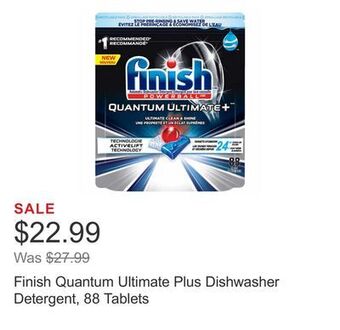 Costco Finish quantum ultimate plus dishwasher detergent, 88 tablets offer
