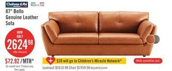 The Brick Bello genuine leather sofa - whiskey offer