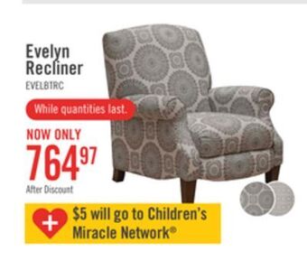 The Brick Evelyn fabric recliner - brianne twilight offer