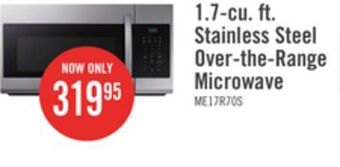 The Brick Samsung 1.7 cu. ft. over-the-range microwave - me17r7011es/ac offer