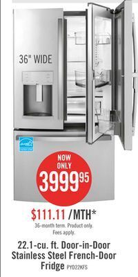 The Brick Profile 22.1 cu. ft. counter-depth door-in-door refrigerator hands-free autofill offer