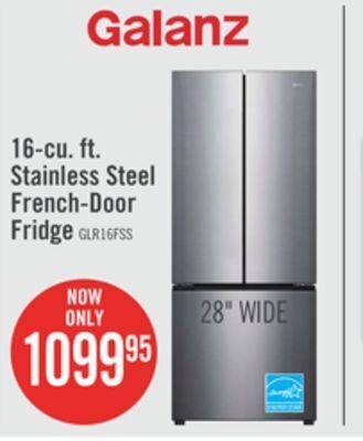 The Brick Galanz 16 cu. ft. french-door refrigerator - glr16fs2m08 offer