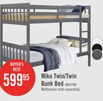 The Brick Miko twin open panel bunk bed grey offer