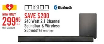The Brick Mission soundbar with wireless subwoofer - msb21 offer