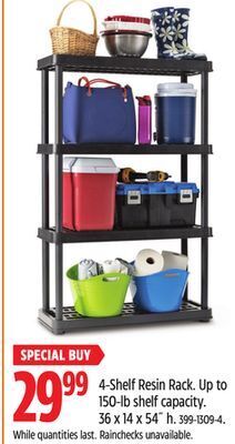 Canadian Tire Ctc 4-shelf resin rack offer
