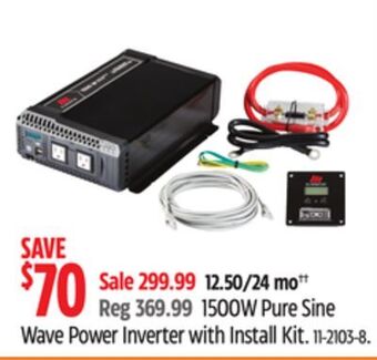 Canadian Tire Motomaster eliminator 1500w pure sine wave power inverter with install kit offer