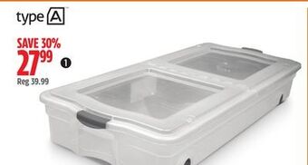 Canadian Tire Type a 64l under-the-bed storage tote offer