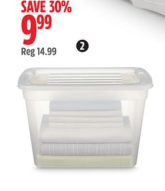 Canadian Tire Type a 39l clear tote offer