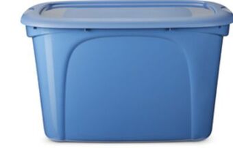 Canadian Tire Type a stackable storage tote, 63l offer
