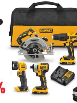 Canadian Tire Dewalt 20v max compact brushless 4-pc combo kit offer
