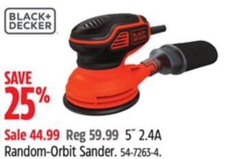 Canadian Tire Black & decker 5 2.4a random-orbit sander offer