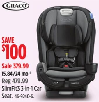 Canadian Tire Graco slimfit3 3-in-1 car seat offer
