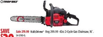 Canadian Tire Troy-bilt 42cc 2-cycle gas chainsaw, 16 offer