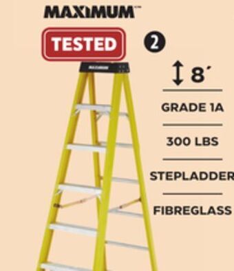 Canadian Tire Maximum type 1a fiberglass step ladder, 300-lb 8-ft offer
