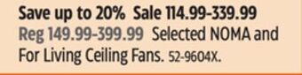 Canadian Tire Selected noma and for living ceiling fans offer