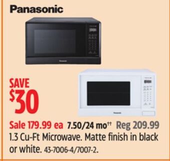 Canadian Tire Panasonic 1.3cu-ft microwave offer