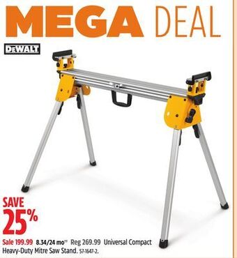 Canadian Tire Dewalt universal compact heavy-duty mitre saw stand offer