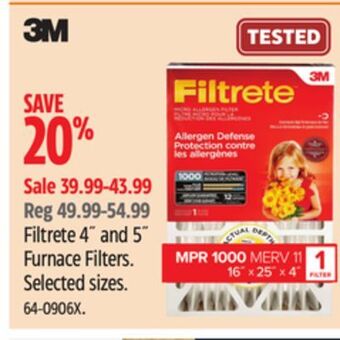 Canadian Tire Filtrete 4˝ and 5˝ furnace filters offer
