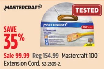 Canadian Tire Mastercraft 100´ extension cord offer