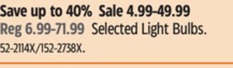 Canadian Tire Globe selected light bulbs offer