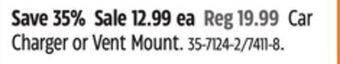 Canadian Tire Bluehive car charger or vent mount offer