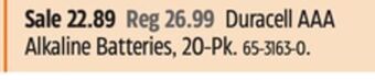 Canadian Tire Duracell aaa alkaline batteries, 20-pk offer
