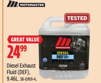 Canadian Tire Motomaster diesel exhaust fluid (def), 9.46l offer