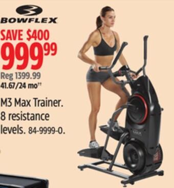 Canadian Tire Bowflex m3 max trainer. 8 resistance levels offer