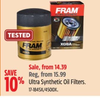 Canadian Tire Fram ultrasynthetic oil filters offer
