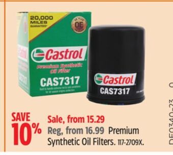 Canadian Tire Castrol premium synthetic oil filters offer