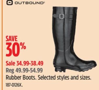 Canadian Tire Outbound rubber boots offer